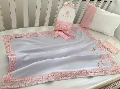 Manta de Malha Roupinha no Varal Rosa - Image 3