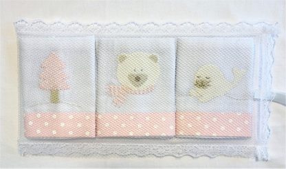 Fraldinhas de Boca Ursa Polar Rosa - Image 4