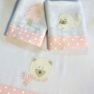Fraldinhas de Boca Ursa Polar Rosa