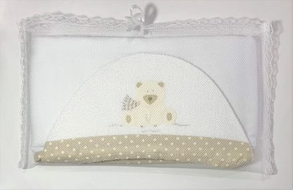 Toalha de Capuz forrada Urso Polar Bege - Image 5