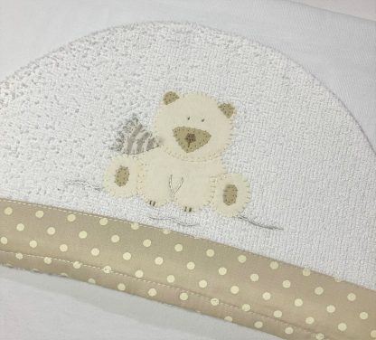 Toalha de Capuz forrada Urso Polar Bege - Image 2