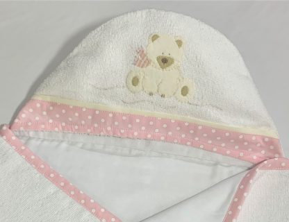 Toalha de Capuz forrada Ursa Polar Rosa