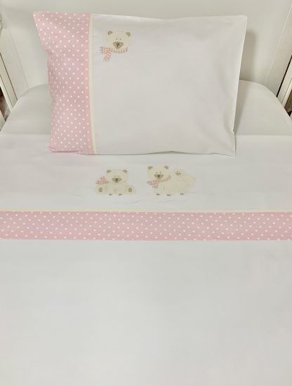 Conjunto de Lençol de Berço Ursa Polar Rosa - Image 4