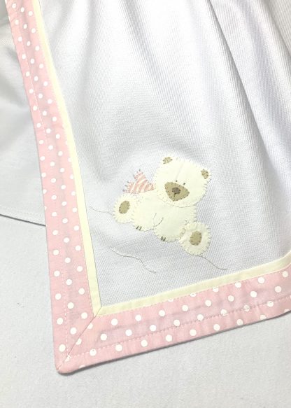 Cueiro de Flanela Ursa Polar Rosa