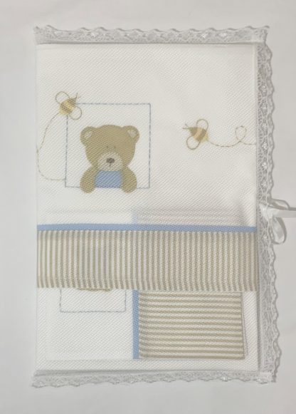 Conjunto de Lençol de Berço com 3 peças Ursinho Azul - Image 6