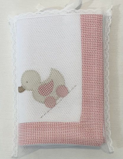 Cueiro de Flanela Brinquedo Rosa - Image 5