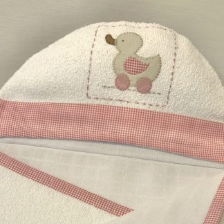 Toalha de Capuz forrada Brinquedo Rosa