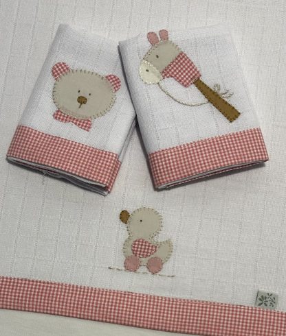 Fraldinhas de Boca com 3 peças Brinquedo Rosa