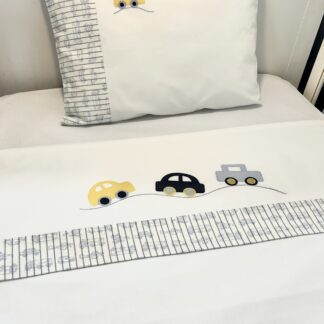 Lençol de Berço com 3 peças Carrinhos