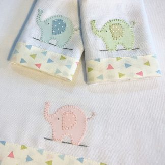 Fraldinhas de Boca Elefante Rosa