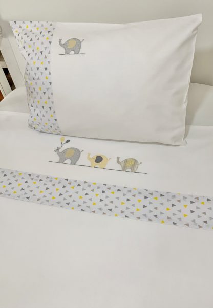 Lençol de Berço com 3 peças Elefante Amarelo - Image 2