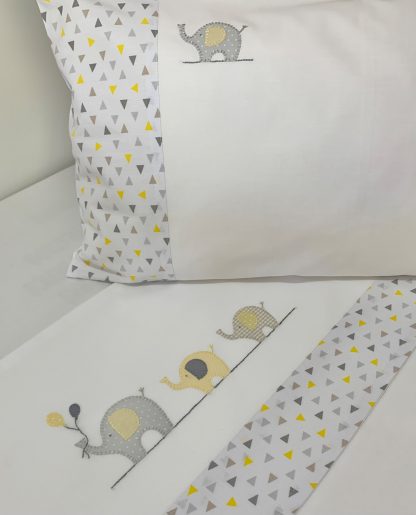 Lençol de Berço com 3 peças Elefante Amarelo - Image 3