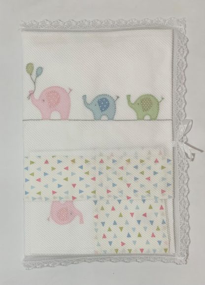 Lençol de Berço com 3 peças Elefante Rosa - Image 6