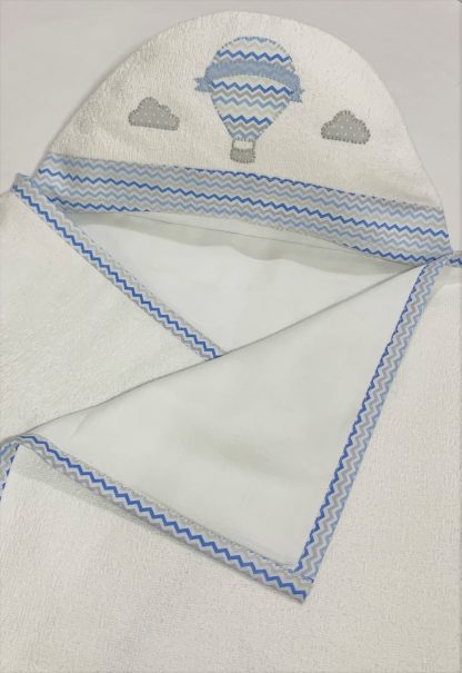 Toalha de Capuz forrada Balão Azul - Image 3