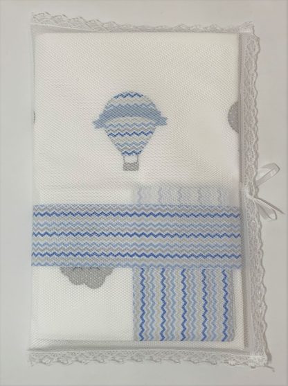 Lençol de Berço com 3 peças Balão Cinza e Azul - Image 6