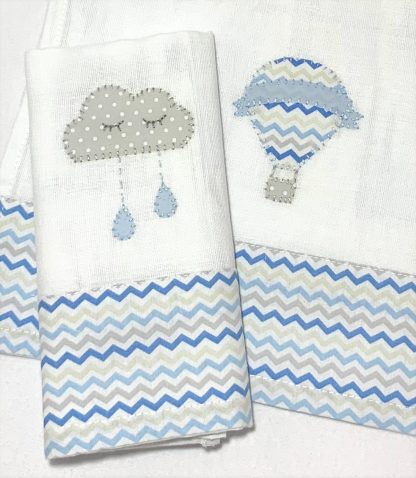 Fraldas de Ombro Balão Azul