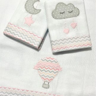 Fraldinhas de boca Balão Rosa