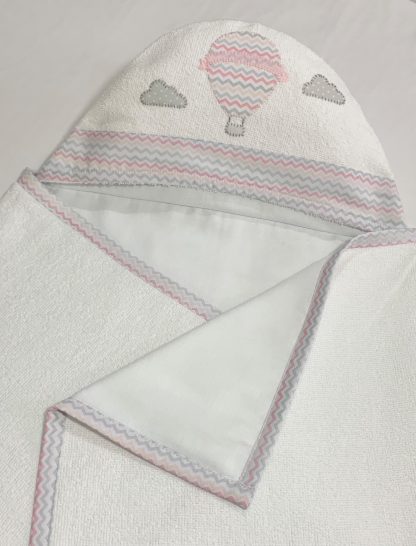 Toalha de Capuz forrada Balão Rosa - Image 3