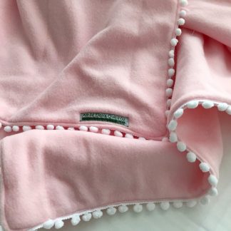 Manta de Soft Rosa com Pompom