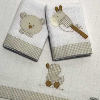 Kit de Fraldinhas de Boca Brinquedo Bege