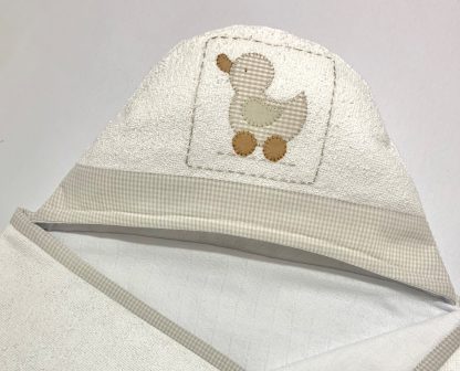 Toalha de Capuz forrada Brinquedo Bege