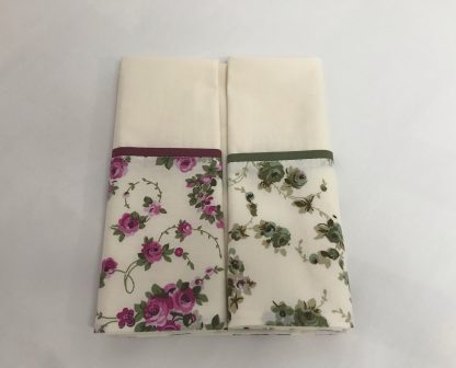 Fronhas com barra floral vinho e verde - Image 3