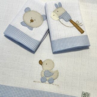 Kit de Fraldinhas de Boca Brinquedo Azul