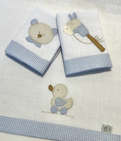 Kit de Fraldinhas de Boca Brinquedo Azul