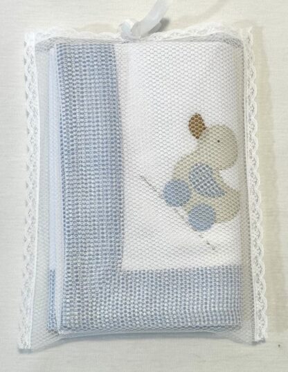 Cueiro de Flanela Brinquedo Azul - Image 5