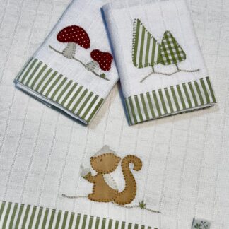 Kit de Fraldinhas de Boca 3 peças Bosque