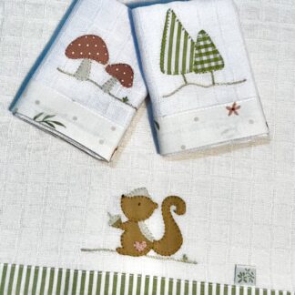 Kit de Fraldinhas de Boca 3 peças Bosque Rosê