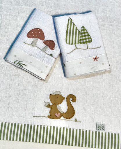 Kit de Fraldinhas de Boca 3 peças Bosque Rosê